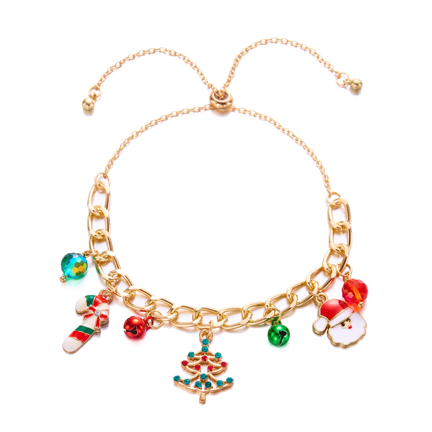 Christmas Creative Snowflake Elk Bell Santa Bracelets