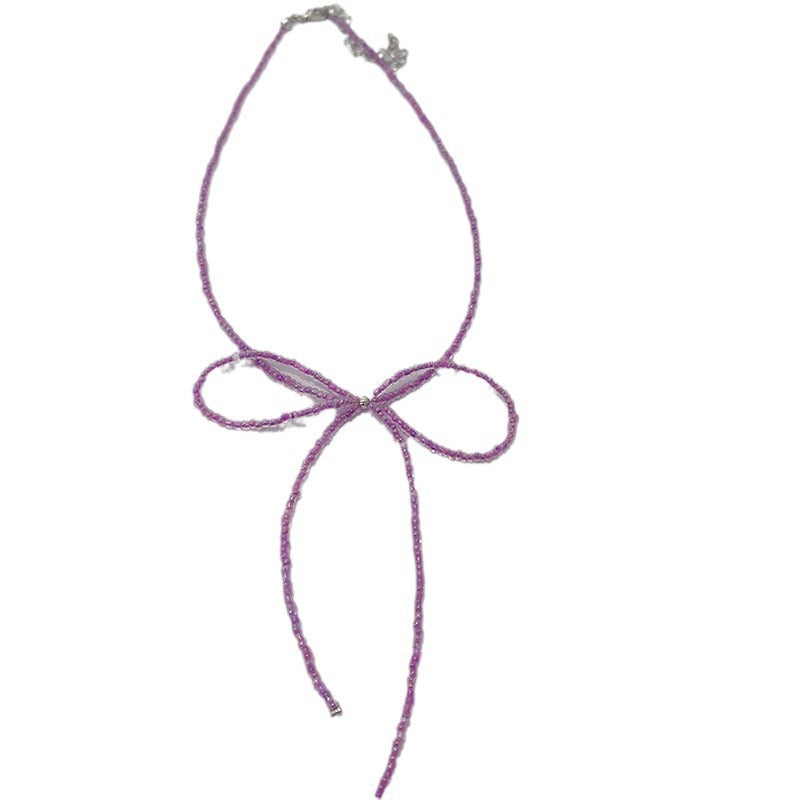 Sweet Cool Hot Fried Street Bow Female Elegance Cold Wind Necklace