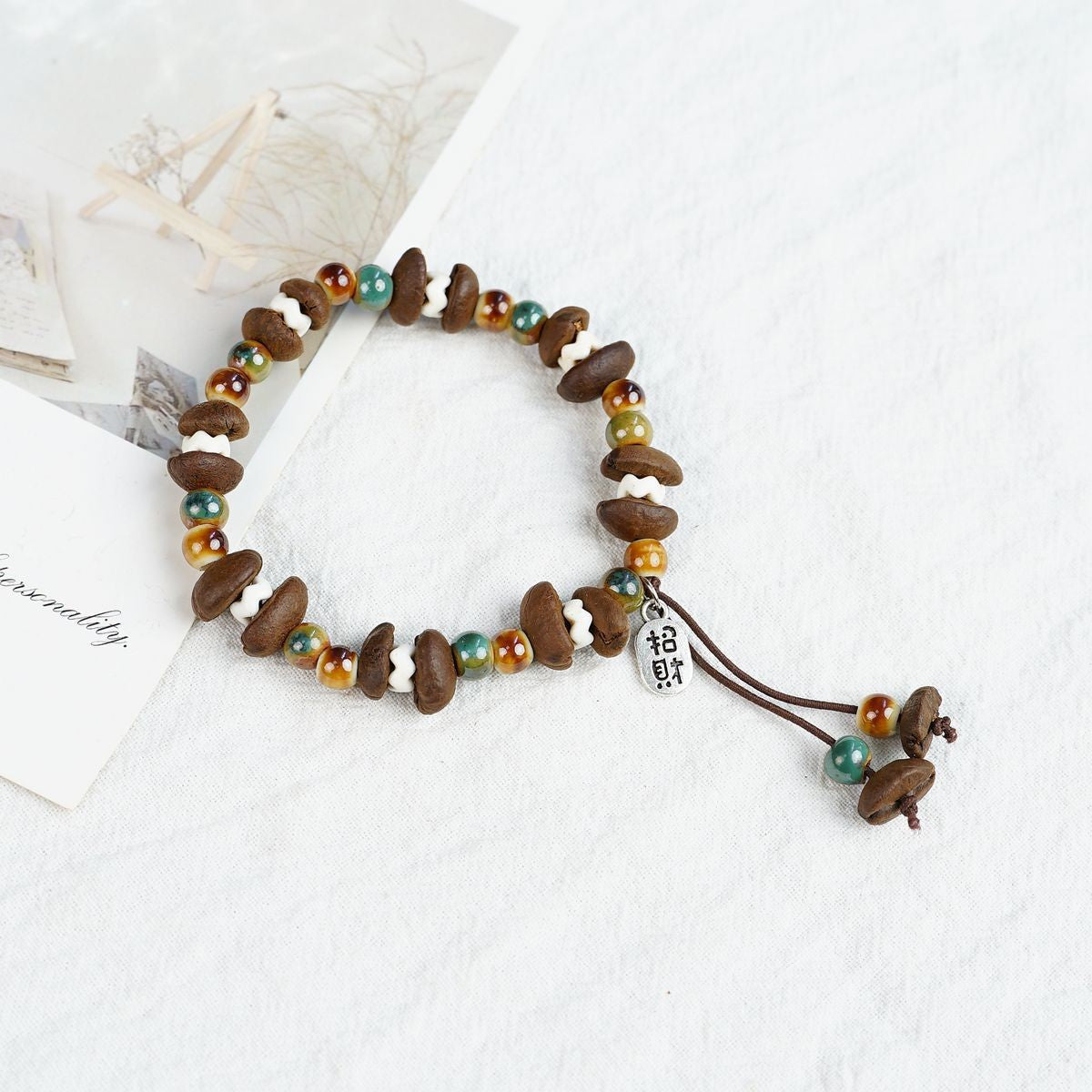Women's & Men's Real Coffee Bean Refreshing Flavor Beaded Bracelets
