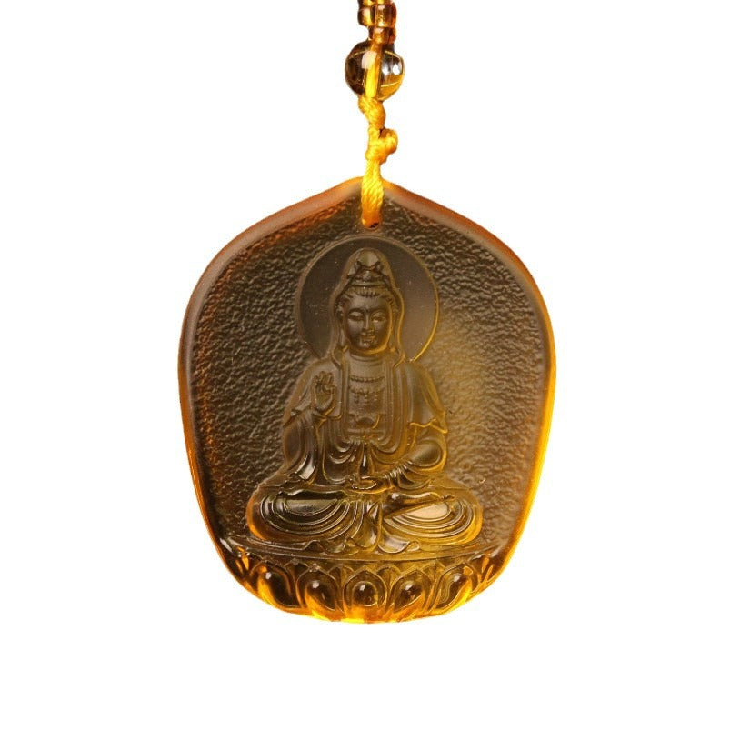 Glaze Maitreya Tantric Pharmacist Buddha Temple Knot Green Pendants