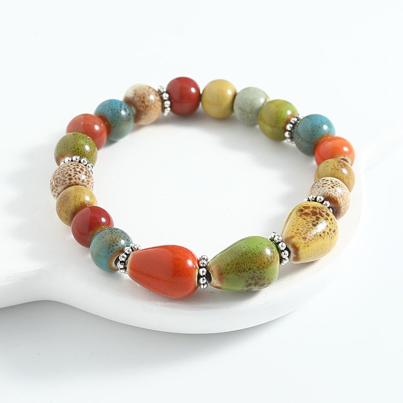 Ethnic Style Ceramic Beaded Artistic Ancient Bracelet