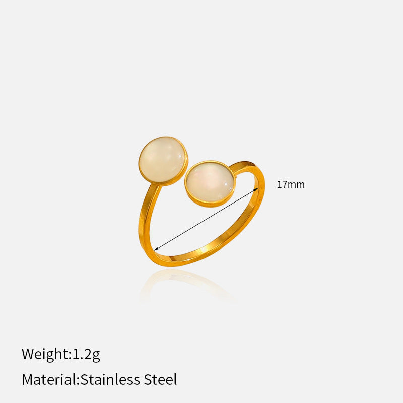 Female Stainless Steel Simple Couple Titanium Open-end Personality Ring