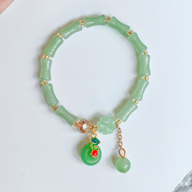 Children's Peace Buckle Bamboo Chinese Style Clover Bracelets