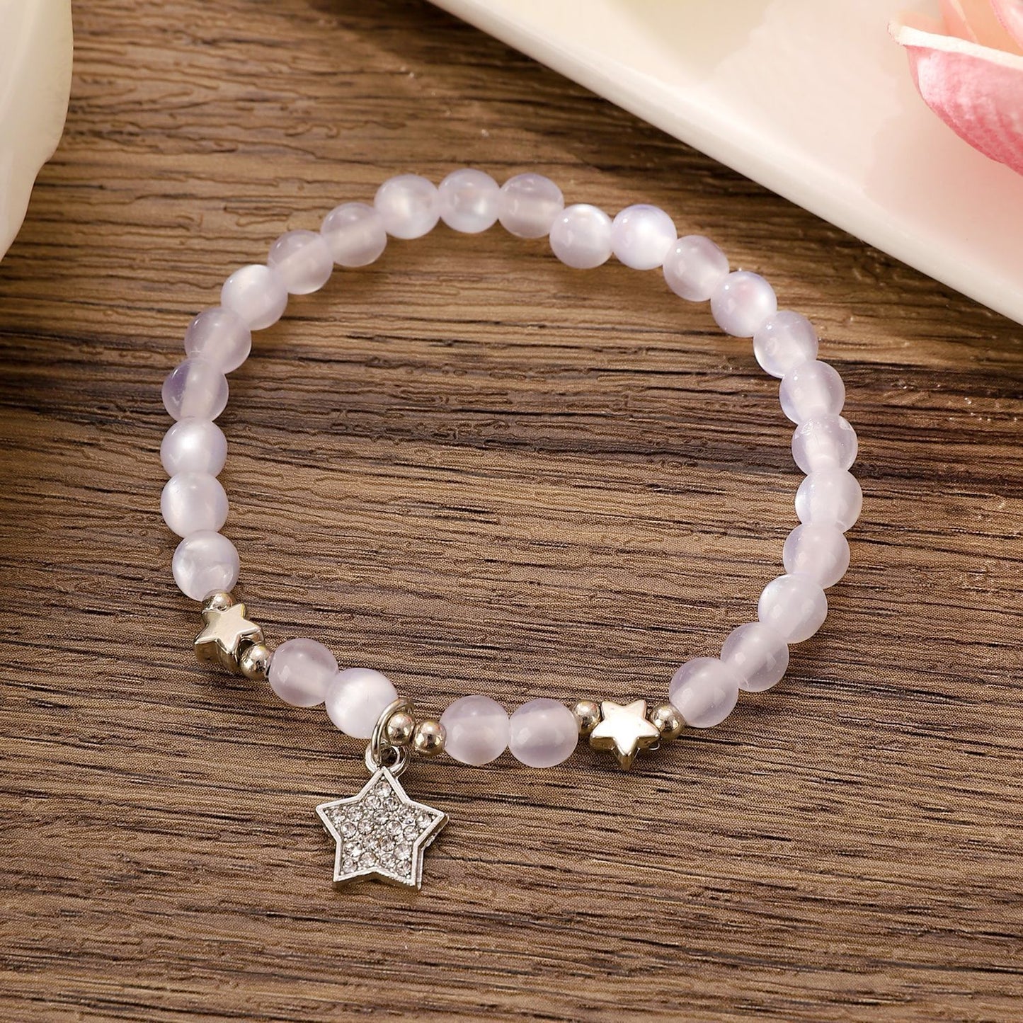 Retro Purple Imitation Pearl High Sense Design Bracelet