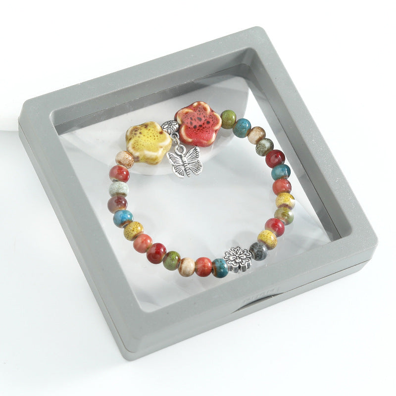 Ethnic Style Ceramic Beaded Artistic Ancient Bracelet