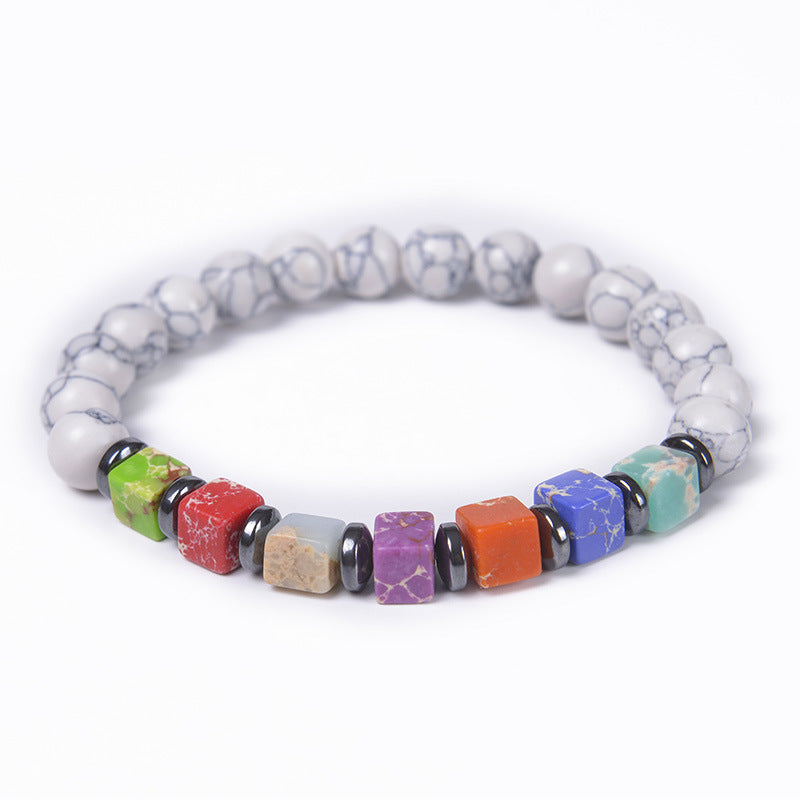 Colorful Stone Handmade Elastic String Natural Tiger Bracelets