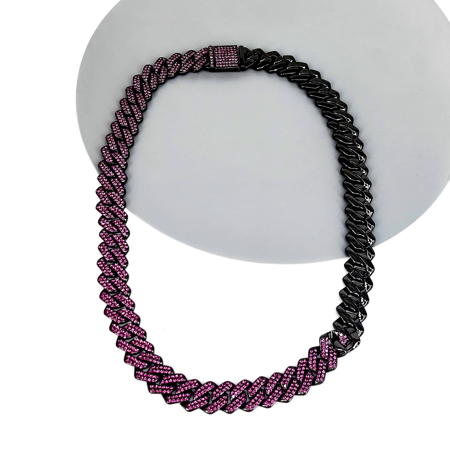 Diamond Purple Flip Cuban Link Chain Necklaces