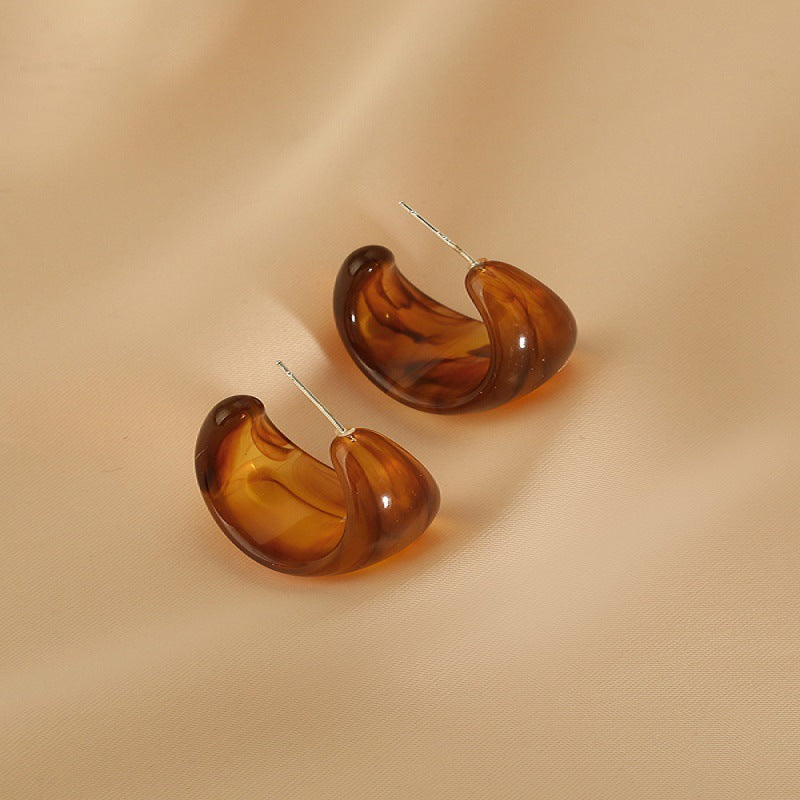 Electroplated Artificial Tigereye Clip Retro Fashion High Sense Light Rings