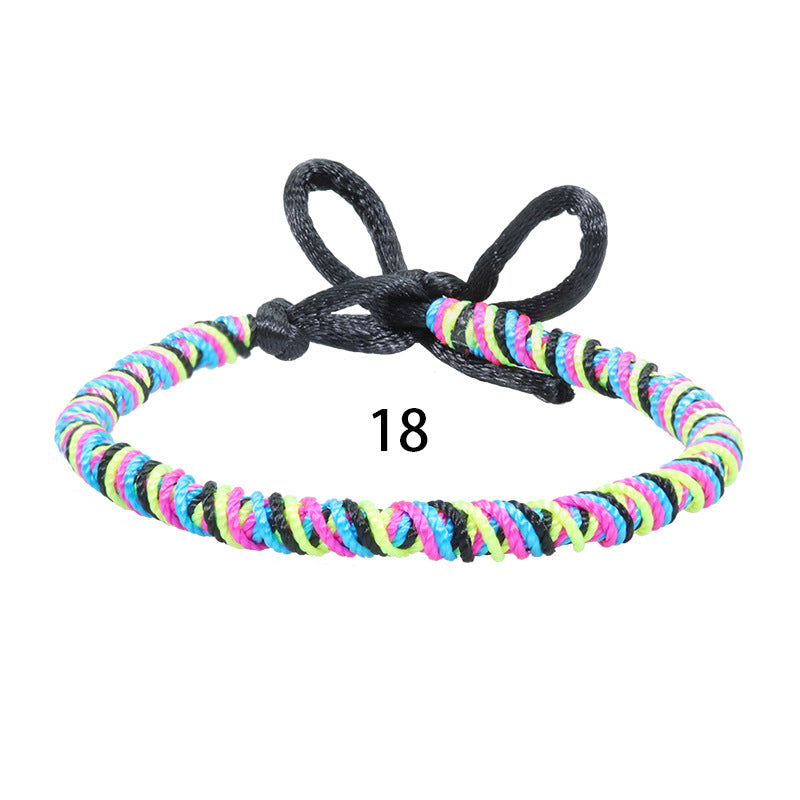 Style Colorful Hand-knitted Rope Holiday Party Bracelet