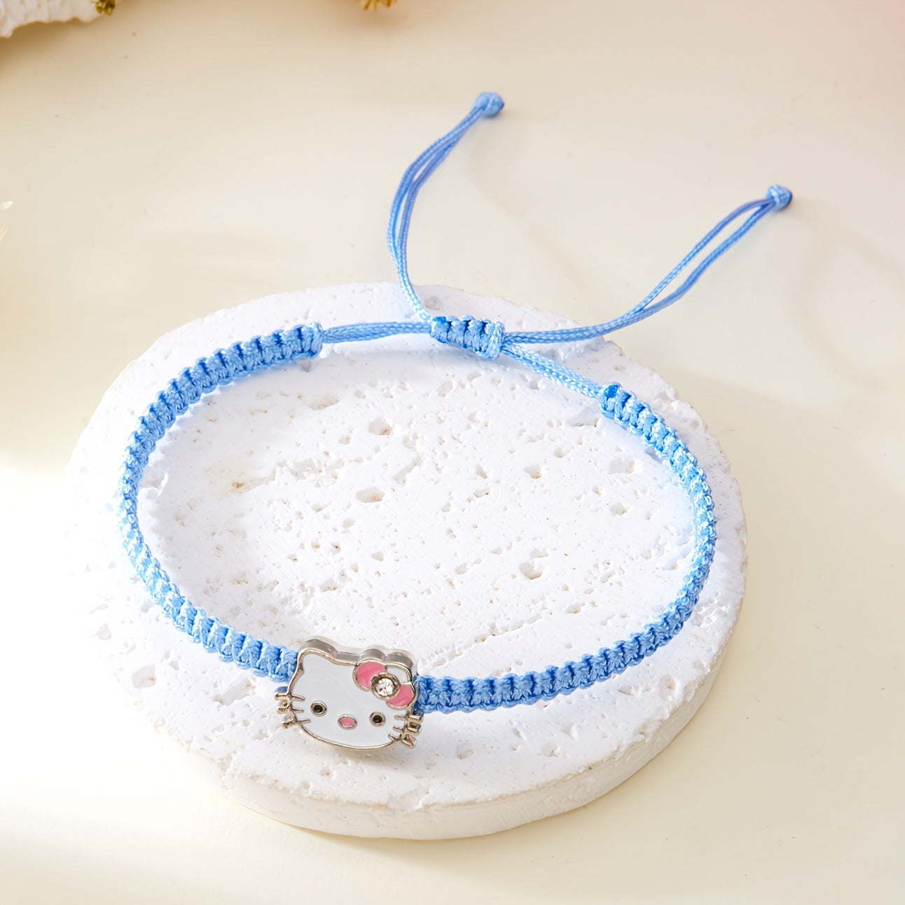 Cute Cartoon Anime Cat Head Carrying Strap Adjustable Kitty Bracelet