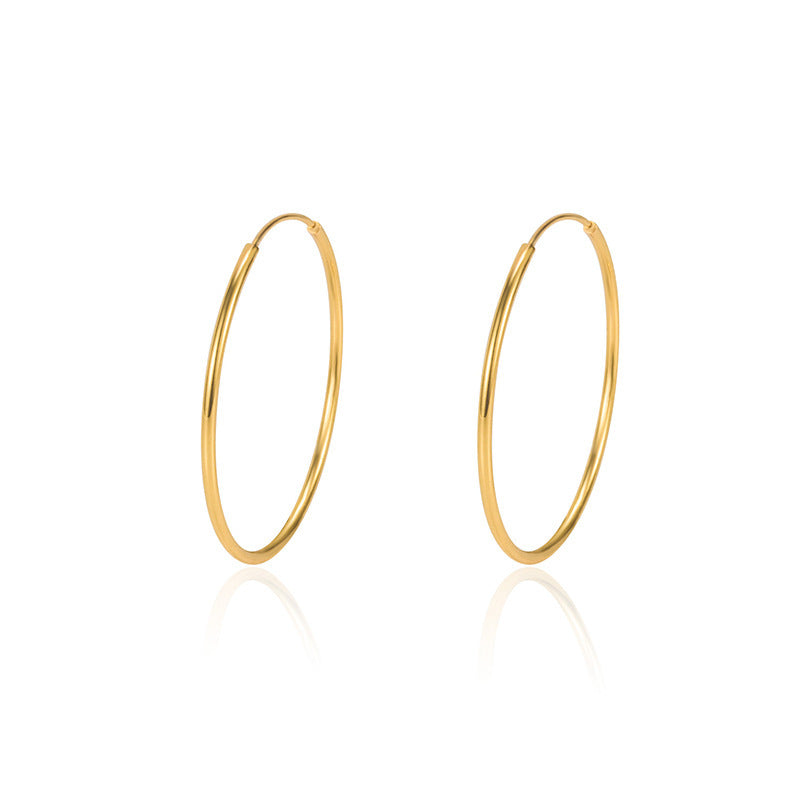 Yellow Gold Simple Minimalist Glossy Sier Female High-key Eardrop Earrings