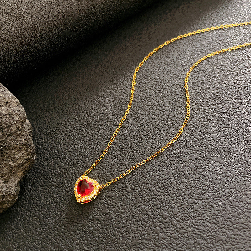 Small Heart Female Titanium Steel Light Necklace