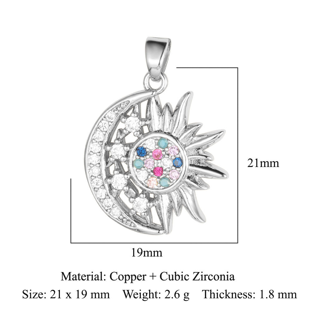 Color Zirconium Copper Micro Inlay Ornament Pendants