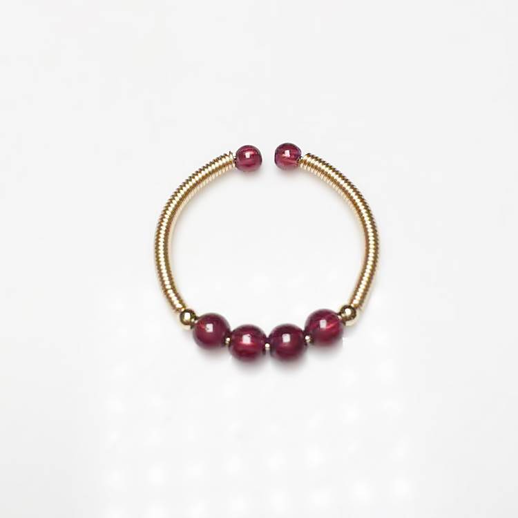 Crystal Garnet Labradorite Hair Purple Mica Cinnabar Winding Female Ring