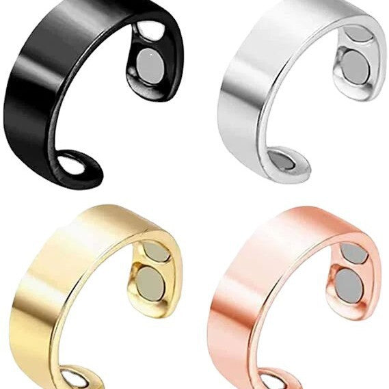 Men's Personalized Electroplating Rose Gold Double Magnetic Health Care Ring