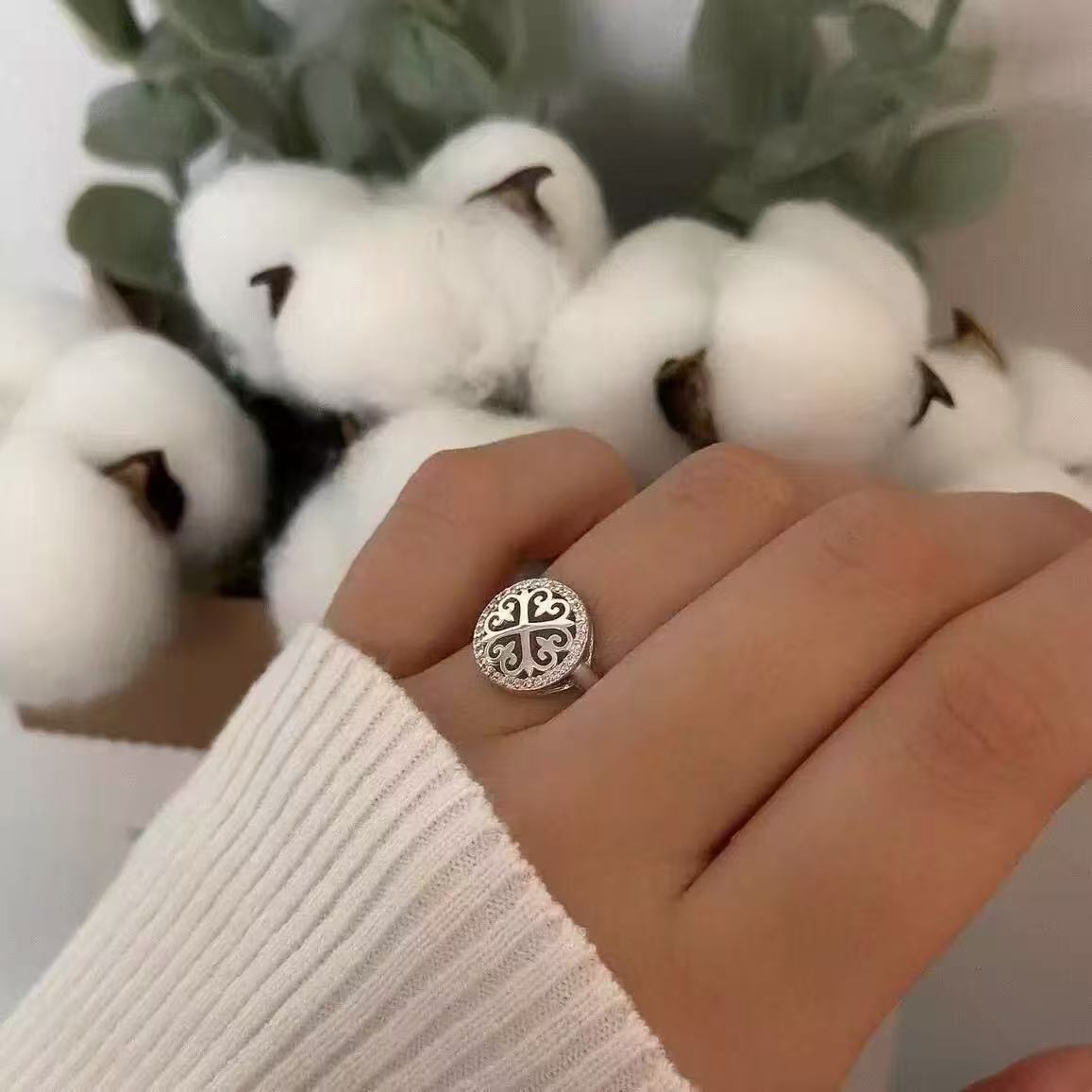 Kazakh Element Open Ethnic Style Simple Niche Index Ring
