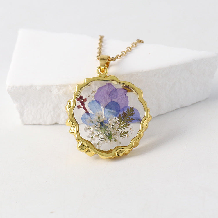 Flower Eternal Real Ornament Transparent Resin Pendants