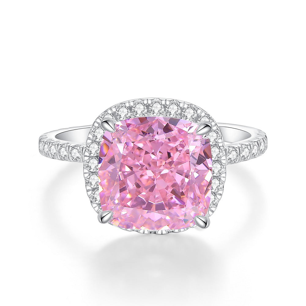 Ice Flower Cut Female Pink Diamond Rings