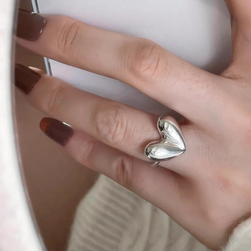 Women's Sier Simple Light Luxury High-grade Index Finger Open Rings