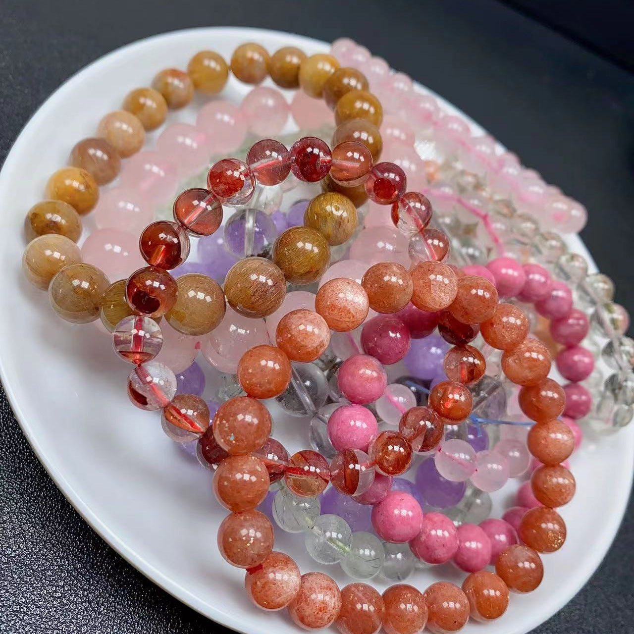 Citrine Garnet Agate Navy Blue Sapphire Red Rabbit Strawberry Black Bracelets