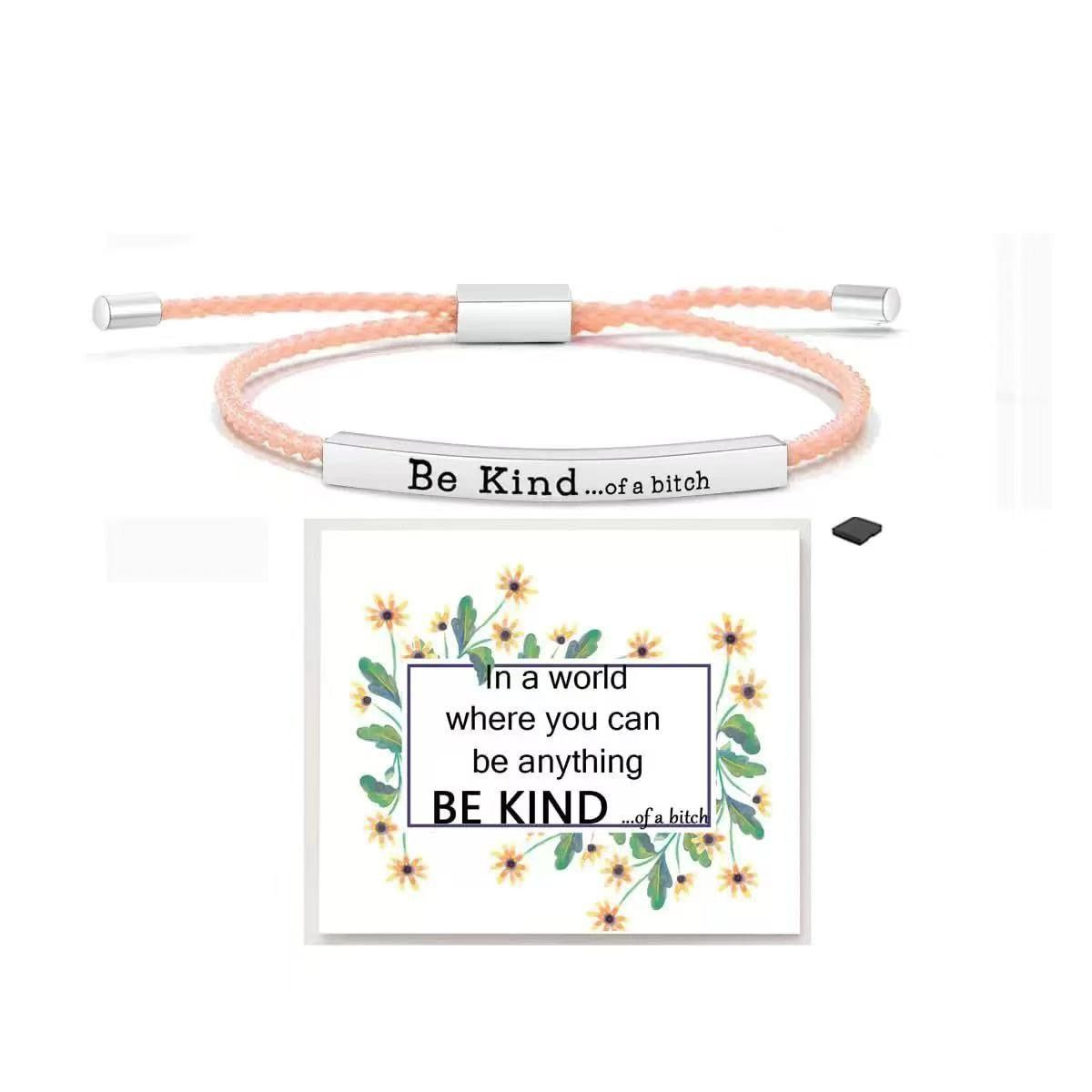 Elbow Lettering Friend Gift Rose Gold Adjustable Sier Stainless Bracelet