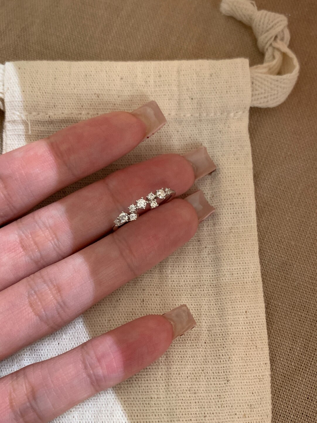 Row Diamond Minority Fashion Exquisite Versatile Rings
