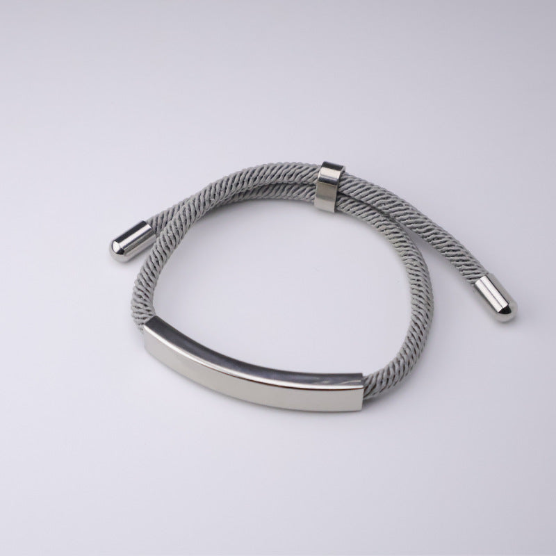 Lettering Printing Material Stainless Steel Small Gift Titanium Woven Hand Bracelets
