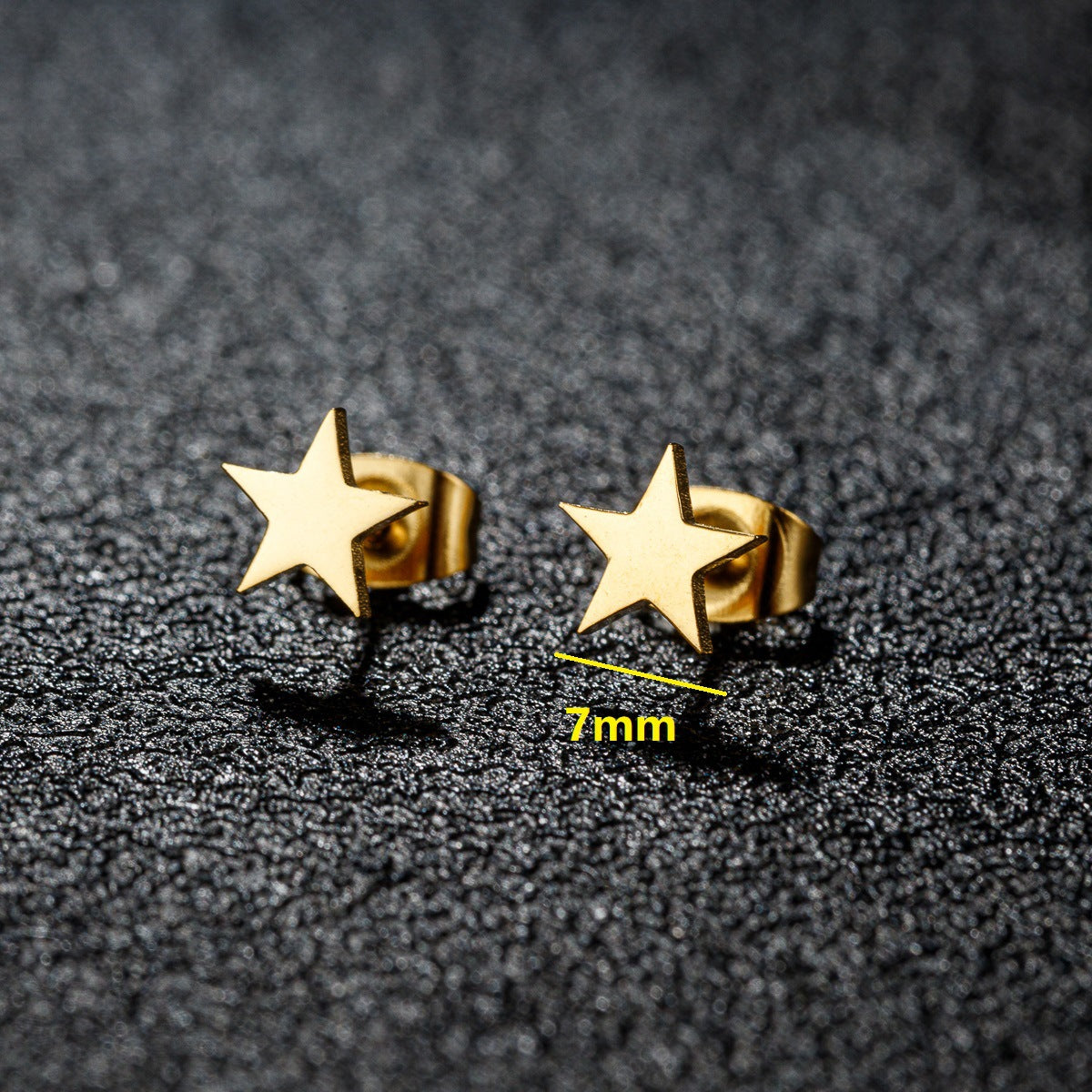 French Style Personality Female Simple Stainless Steel Fresh Pentagram Fashion Stud Earrings
