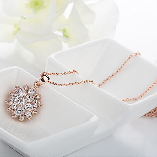 Women's Flower Waltz Zircon Decorative Flowers Korean Necklaces