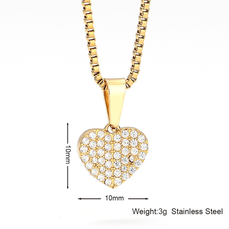 Simple Fashion Stainless Steel Full Zircon Devil's Necklace