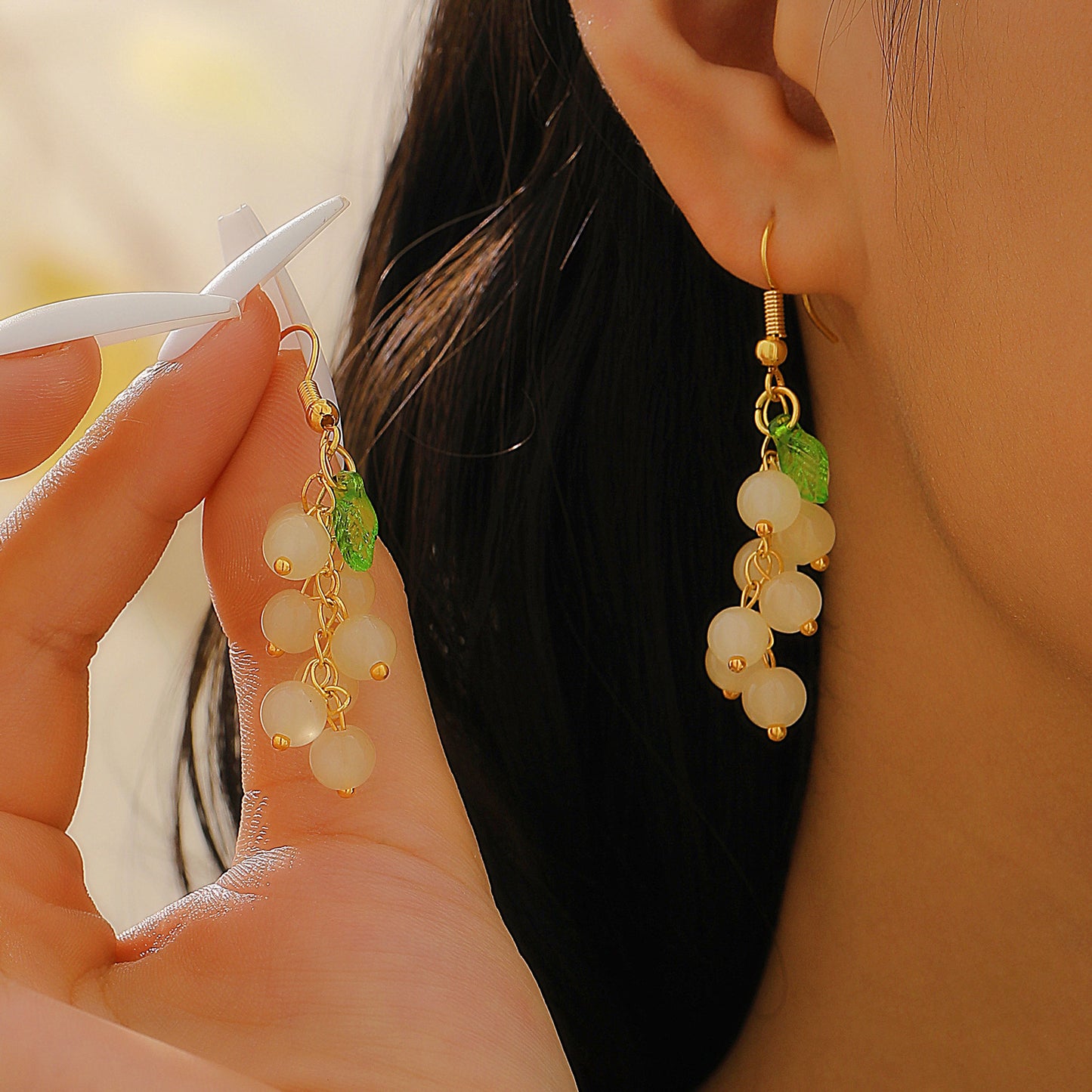 Women's Summer Retro Style Design Grape For Earrings