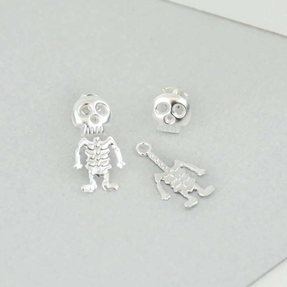 Small And Personalized Skull Fashion Hip Hop Alloy Earrings