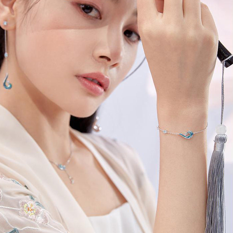 Han Chinese Clothing Walking In The Waves Niche Female Girlfriends Bracelet