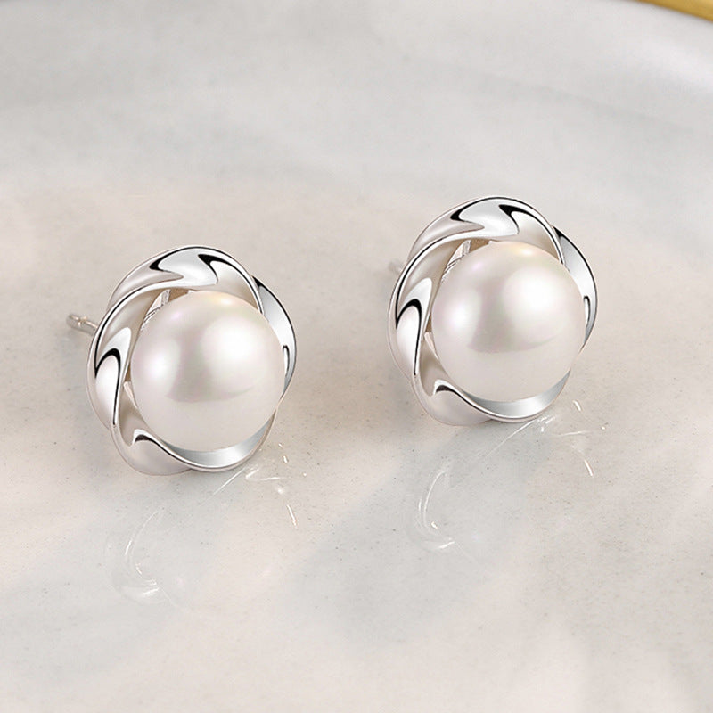 Flower Pearl Rose Korean Style Fashion Rings