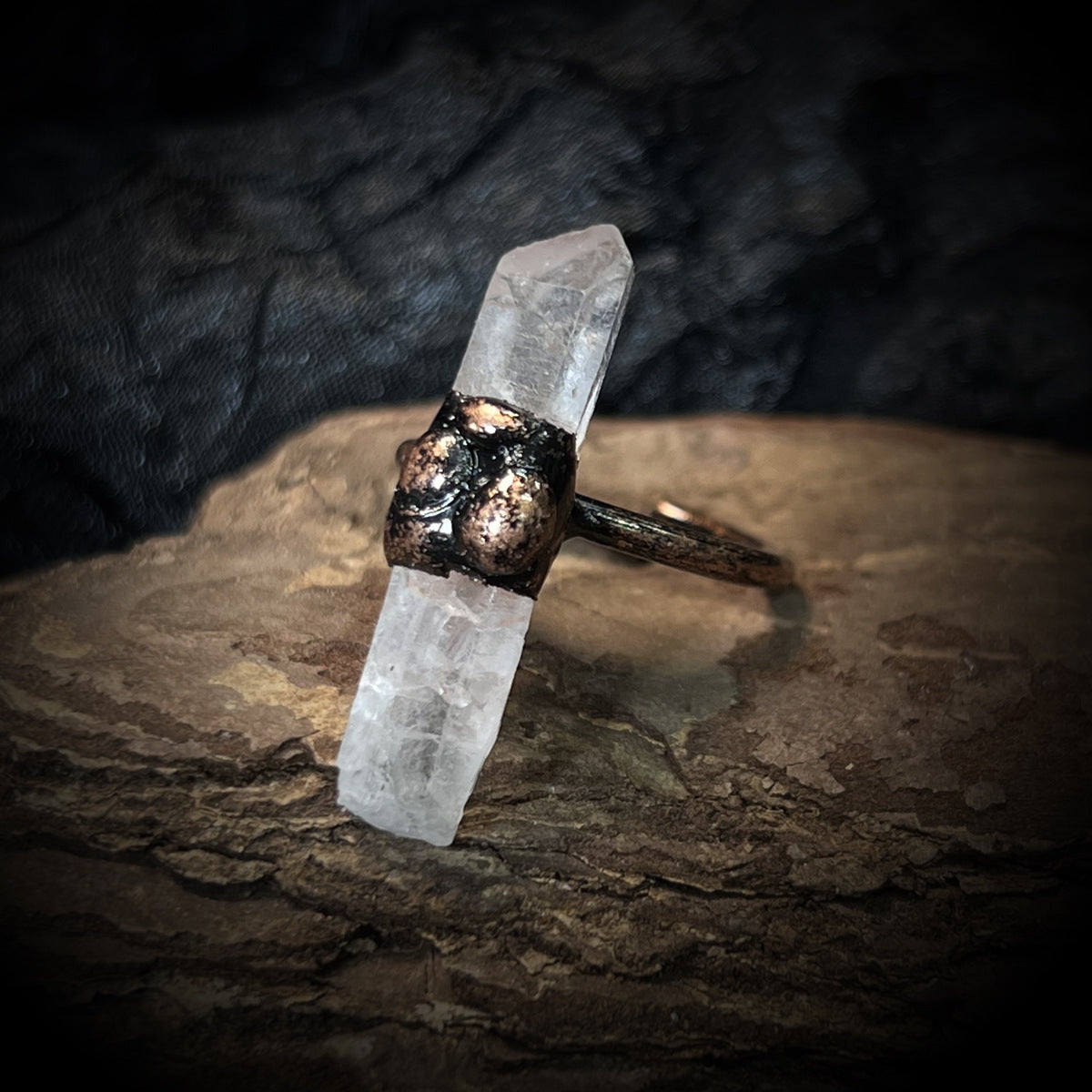Gemstone Purple Yellow White Crystal Fluorite Amorphous Opening Adjustable Rings