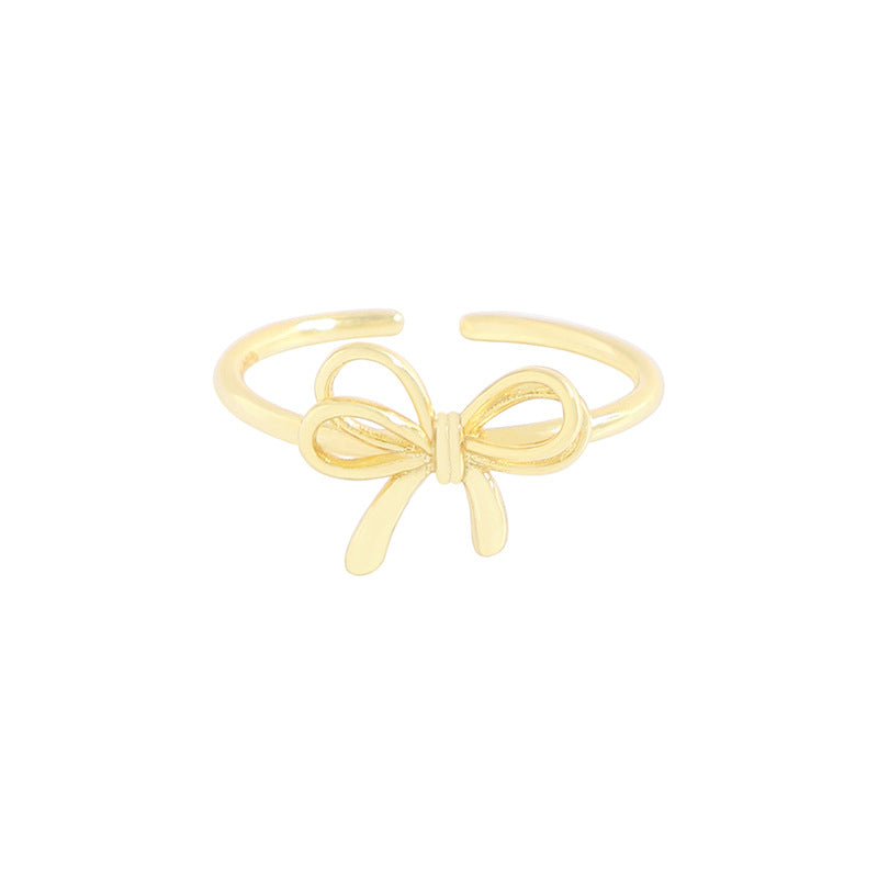 Women's Special Interest Light Luxury Design Bow Rings