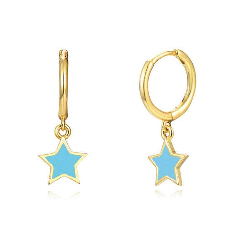 Colorful Oil Ear Clips Fashion Style Stud Earrings