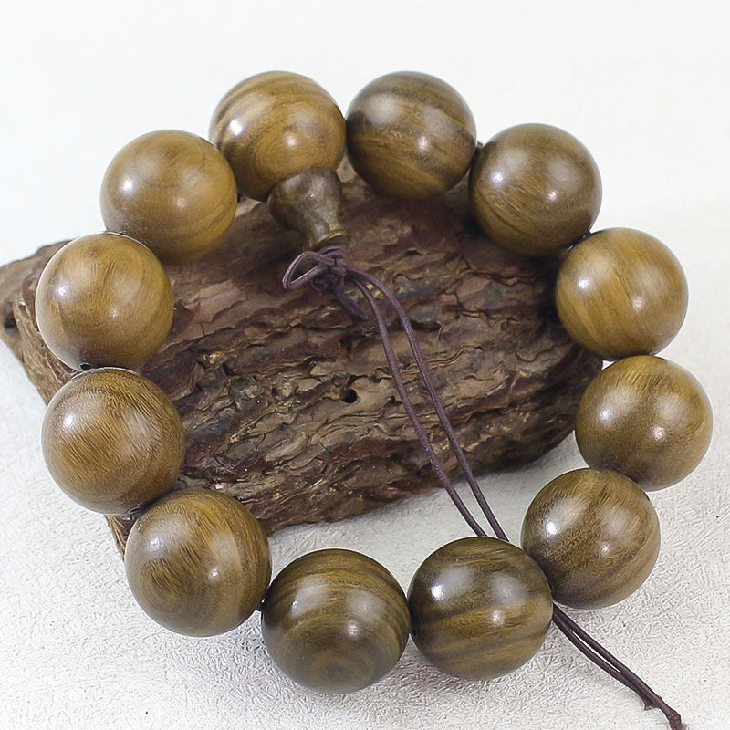 Women's & Men's Sandalwood Submerged Old Materials Beads Chinese Bracelet