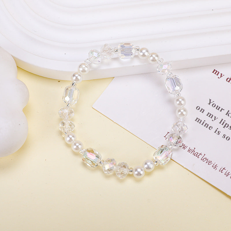 Glass Korean Style White Chalcedony Fresh Girlfriend Gifts Bracelets