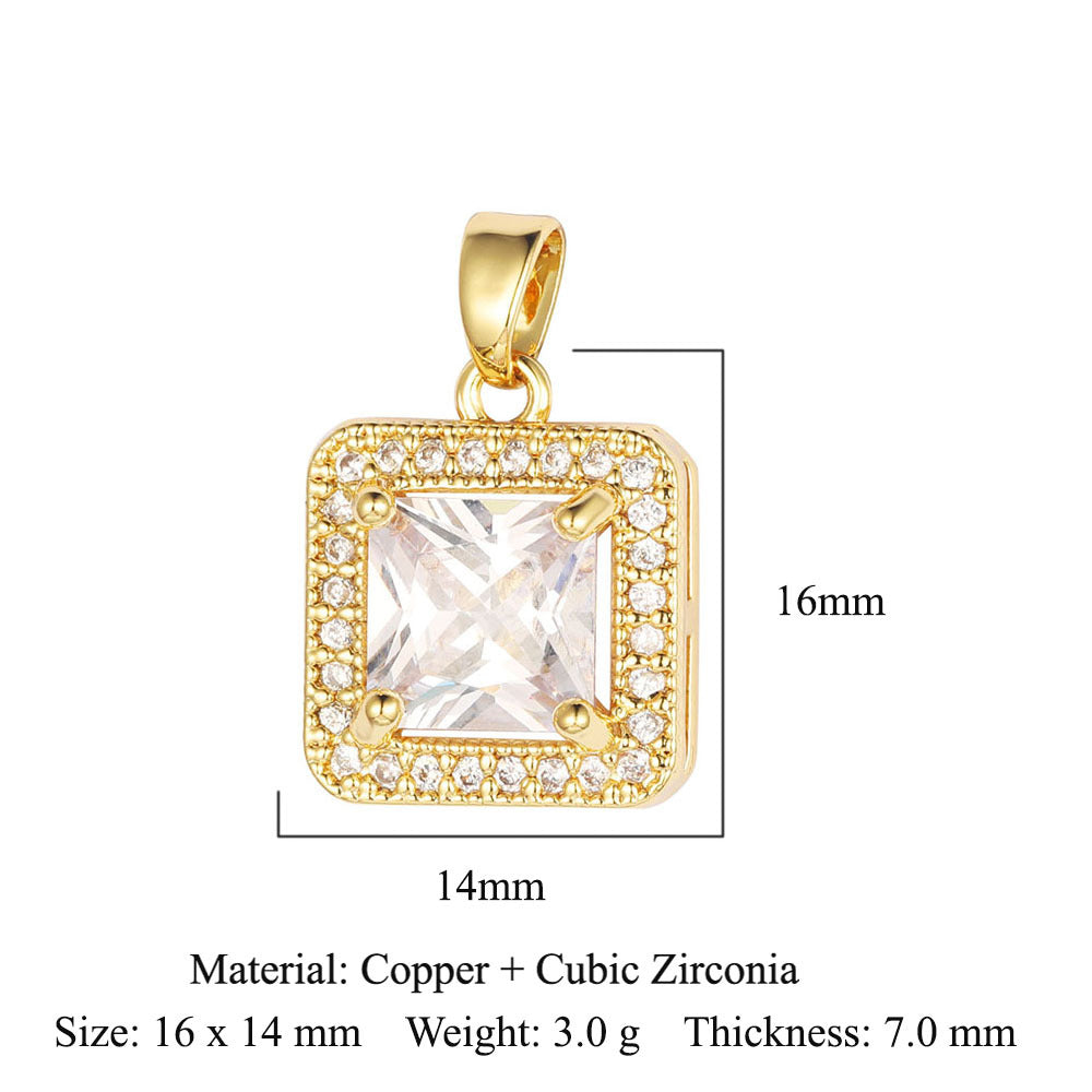 Zircon Copper Color Zirconium Micro Inlay Ornament Clavicle Pendants