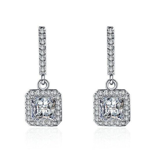 Women's Style Diamond Square Cute Fashion Small Creative Stud Earrings