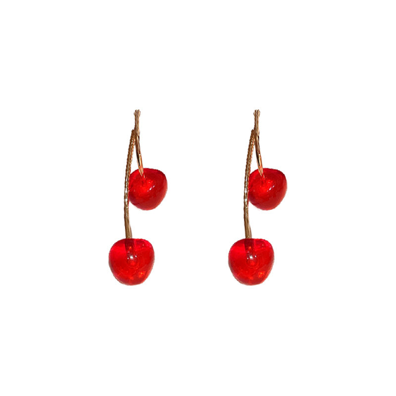 Needle Fresh Dopamine Cherry Girly Sweet Earrings