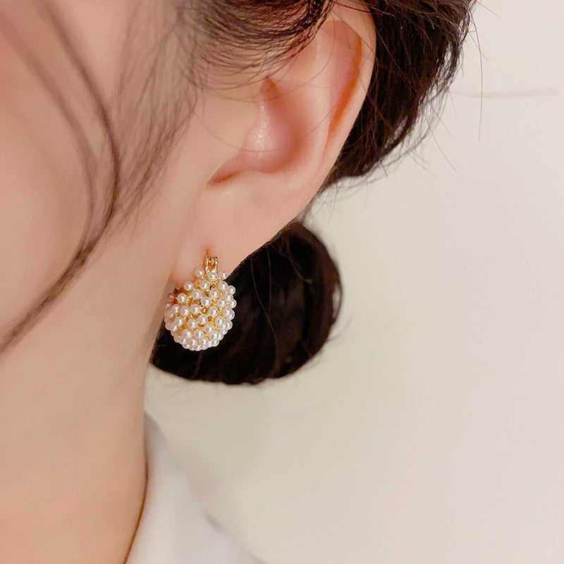 Mori Sweet Affordable Luxury Fashion Small Beads Clip Design Ear Buckle