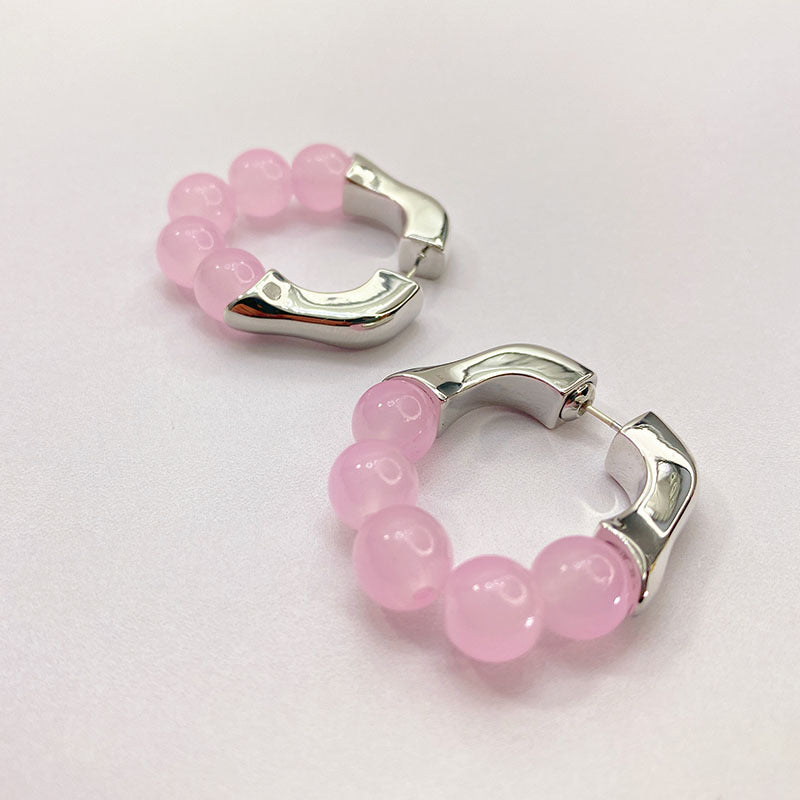 Sier Needle Trendy Female Copper White Gold Plated Beaded Personalized Rings