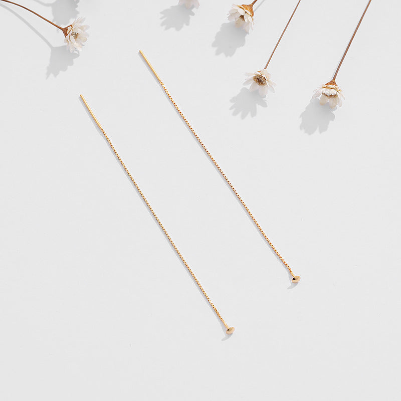 Sier Beaded Crystal Handmade Long High Sense Ear Line