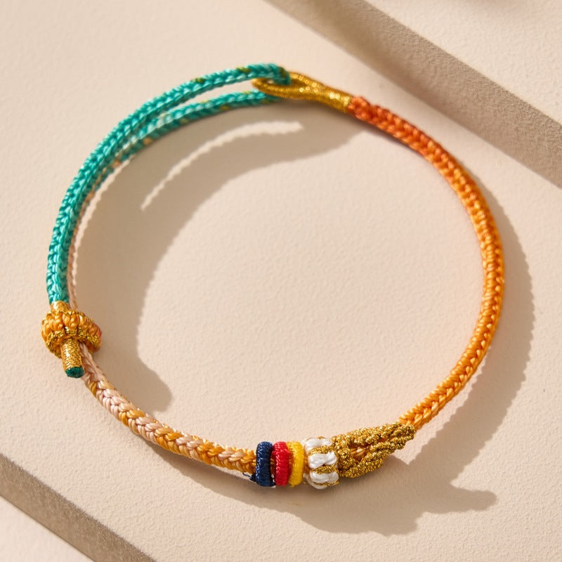 Women's & Men's Seven Braid Rope Successfully Landed Gold List Title Wearable Dragon Bracelet