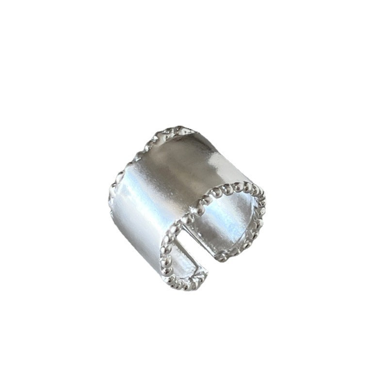 Women's Wide-brimmed Geometric Simple Cross Pearl Line Rings
