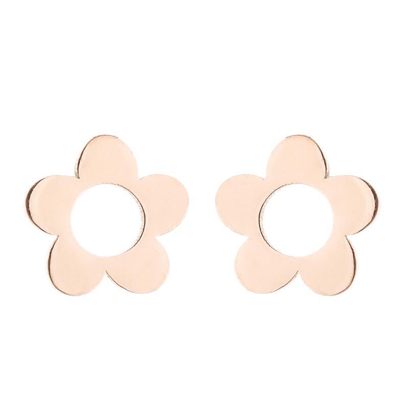 Lotus Ear Bone Hollow Origami Stainless Stud Earrings
