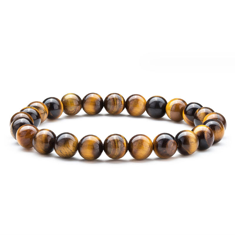 Natural Stone Elastic Tigereye White Turquoise Bracelet