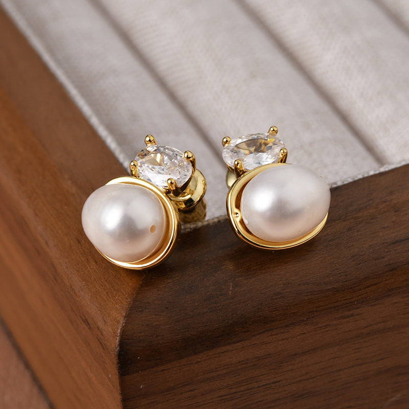 Fashion Elegant Freshwater Natural Pearl Ear Earrings